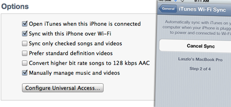 iOS 5 tipp: szinkronizálás wifin keresztül