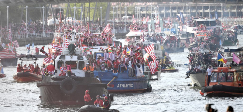 Egymillió, azaz az összes baszk fele ünnepelte az Athletic Bilbao kupagyőzelmét a Nervión folyó partján