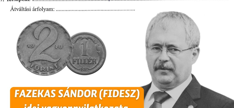 A fideszes Fazekas Sándornak 2,1 forint készpénze van a vagyonnyilatkozata szerint