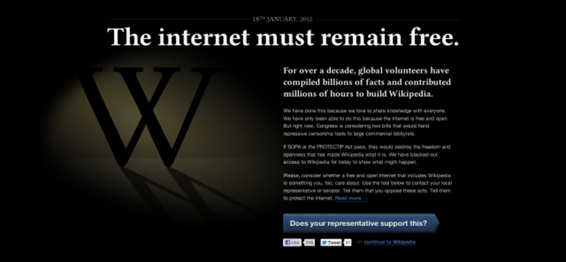 Szerdán elsötétül az angol Wikipedia