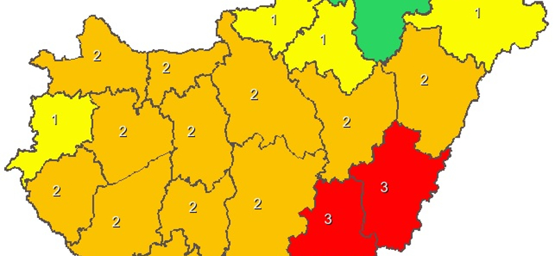 Fokozódik a hőség: két megyében is a legmagasabb fokúra emelték a figyelmeztetést