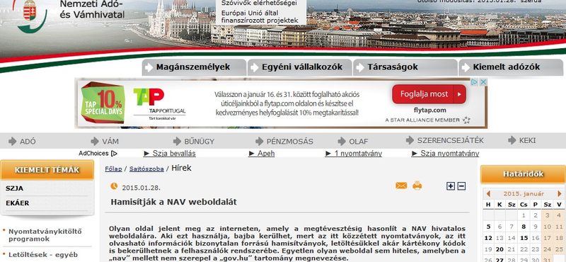 Lehozta a kamu NAV-oldal a kamu NAV-oldalról szóló bejelentést – fotó