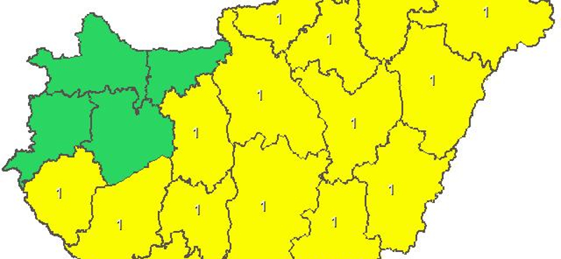 Figyelmeztetést adtak ki 15 megyére - térkép