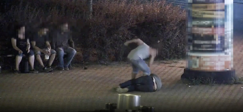 Durva verekedést rögzített egy térfigyelő kamera Zuglóban - videó