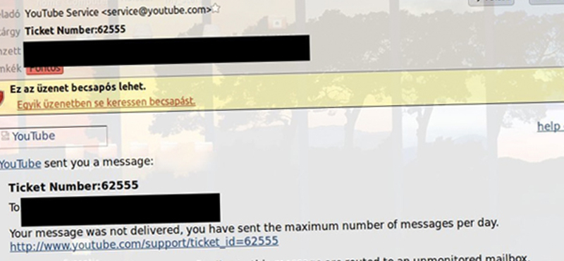 Hamis Youtube üzenetek: hogyan védekezzünk?
