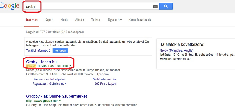 A Tesco a Google-on keresztül is támadja a konkurenseket?