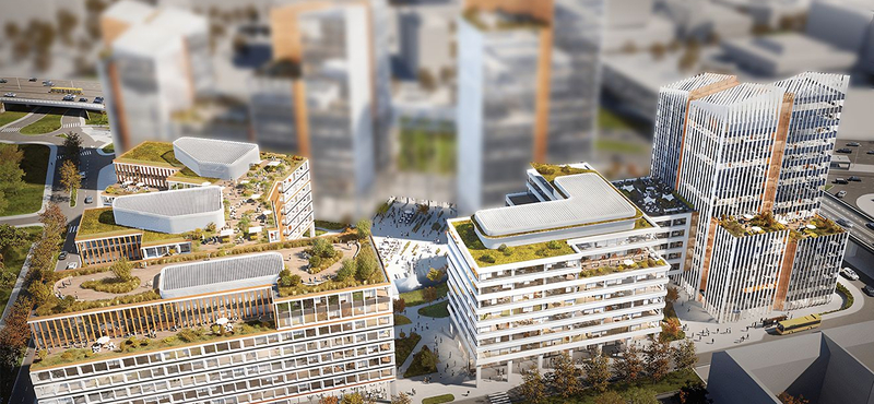 90, 78 és 65 méteres tornyokra kapott engedélyt a Mészáros-féle gigabank az Árpád híd pesti hídfőjéhez
