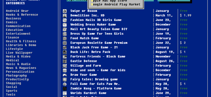 Mindegy, hogy androidos vagy iPhone-os, itt DOS-os felületen keresheti a legjobb alkalmazásokat