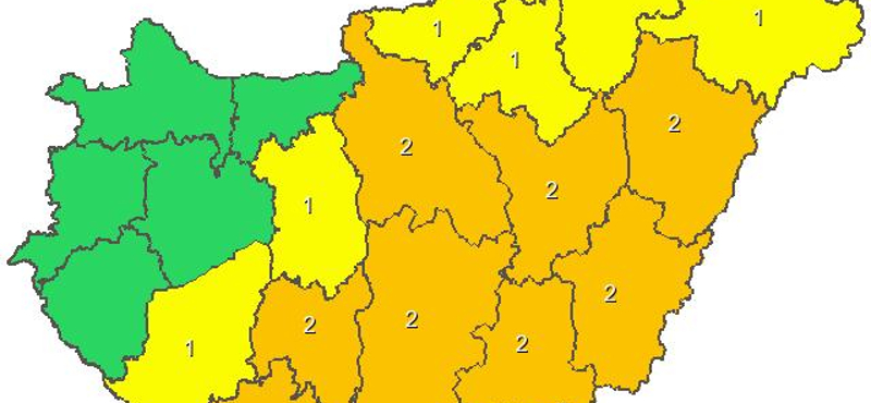 Kánikulatérkép: figyelmeztetést adtak ki Budapestre és 11 megyére