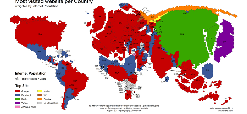 Ezek a világ legnépszerűbb weboldalai, országokra bontva