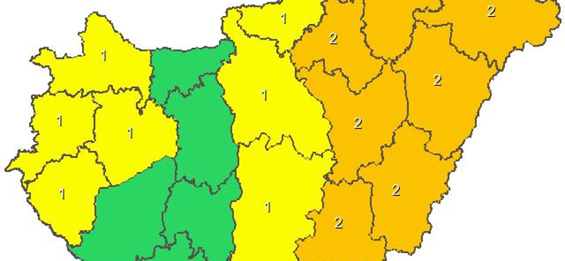 Jégeső, heves zivatar: figyelmeztetést adott ki az OMSZ