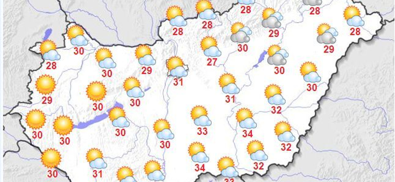 Megyünk befele a hőhullámba, az Alföldre és a Dél-Dunántúlra már hőségriadót hirdettek