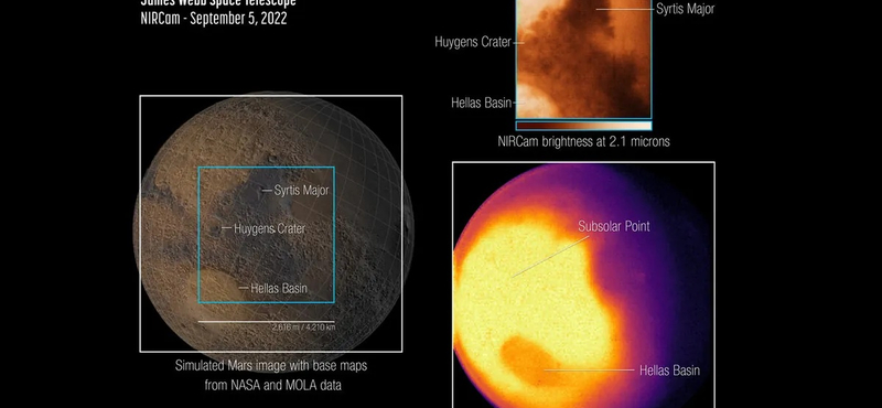 Megjött az első fotó, amit a Marsról készített a James Webb űrteleszkóp