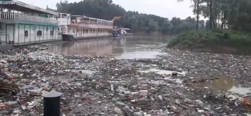 Árad a Tisza, több száz köbméter szemetet hoz magával 