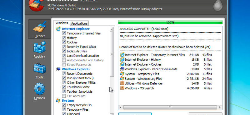 Az új Ccleaner már a Windows 8-at is támogatja!