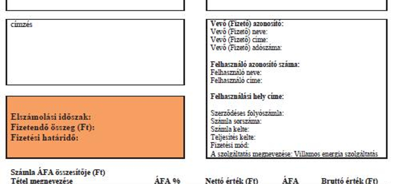 Helyesírási hibáktól hemzseg a fideszesített villanyszámla