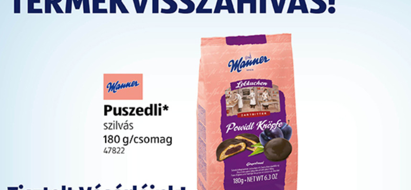 Manner-édességet hív vissza az Aldi a penészveszély miatt