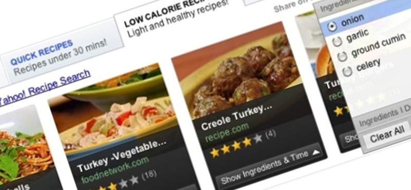 Yahoo: képes receptek a keresési találatok között