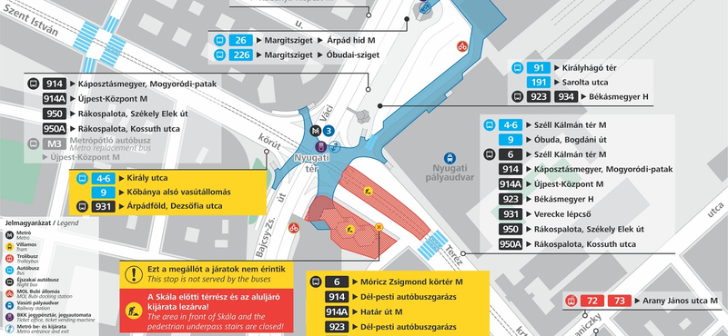 Elkezdődött a Nyugati tér felújítása – kivételesen az autósokat nem érinti