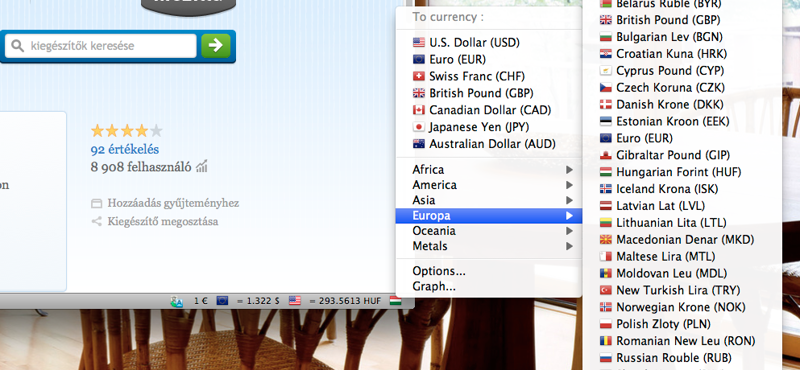 Aktuális árfolyamok mindig szem előtt a Firefoxban