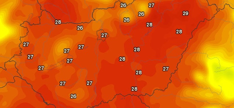 Így kúszik be a hőség az ország fölé – térkép