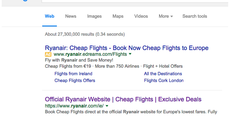 Kiakadt a Ryanair a Google-ra a screenscraper oldalak miatt