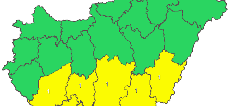 Térkép: nagy esők jönnek, figyelmeztetést adtak ki holnapra