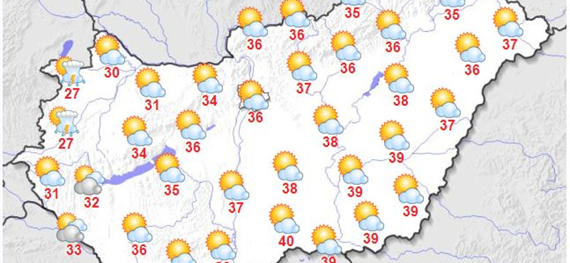 Hétfőn is kánikula lesz az ország nagy részében, kivéve nyugaton, ahol akár jégeső is eshet