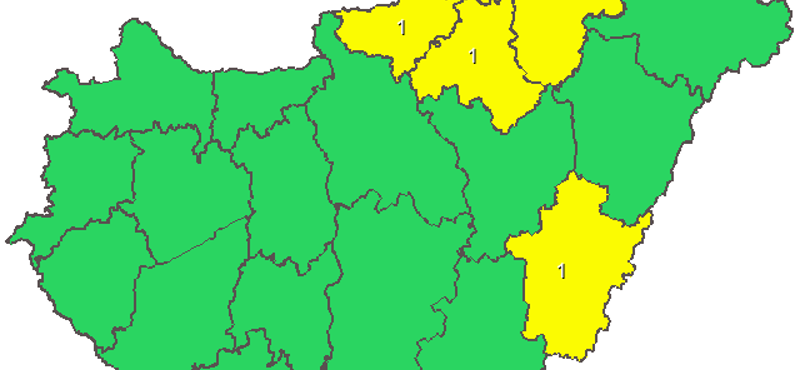 Térkép: Figyelmeztetést adtak ki 4 megyére, de 10 fok is lehet ma