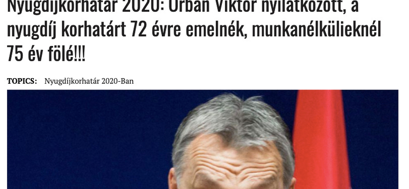Hajmeresztő állevél terjed ismét Orbánról és a nyugdíjakról