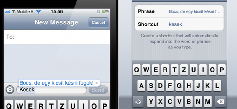 iOS 5 tipp: Saját rövidítések készítése [keyboard shortcuts]