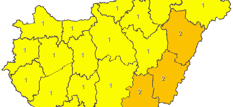 Térkép: Új viharok jönnek, sárgába borult az ország