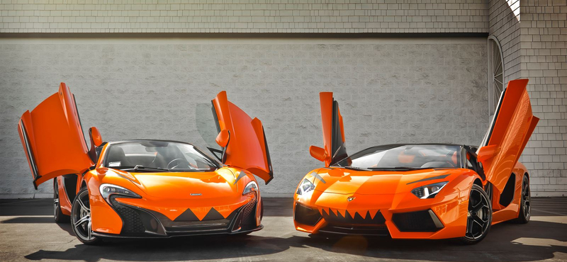 Halloweeni dekoráció Lamborghini és McLaren módra - fotó