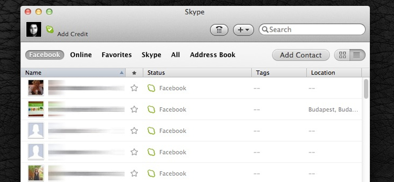 Facebook integráció lesz az új OS X-es Skype-ban