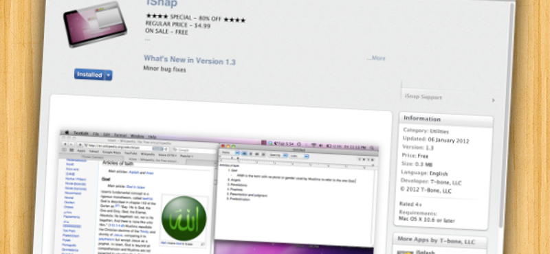 Ingyen letölthető az iSnap: Windows 7-es ablakrendezés OS X-re!