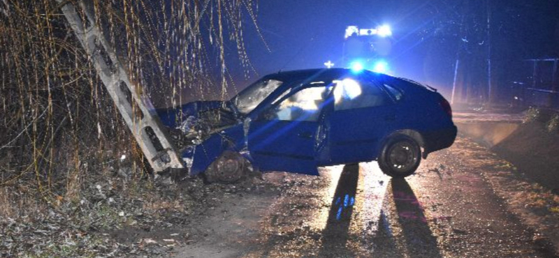 Oszlopnak hajtott a részeg sofőr, 2300 háztartásban ment el az áram