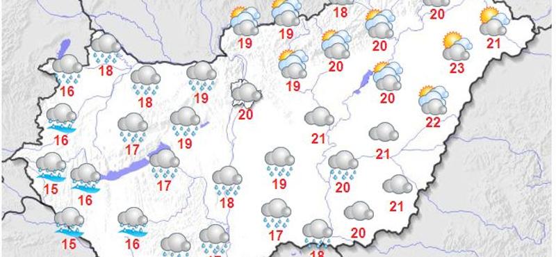 Felhős, esős, szeles napra kell számítanunk