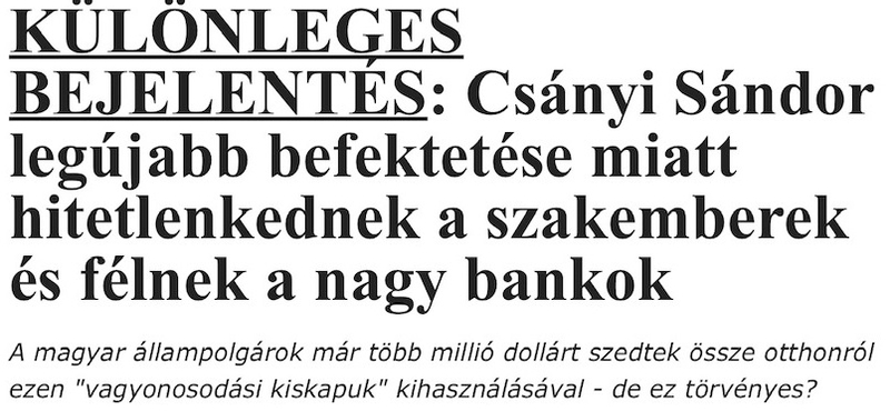 Figyelmeztet az OTP: Csalók élnek vissza Csányi Sándor nevével