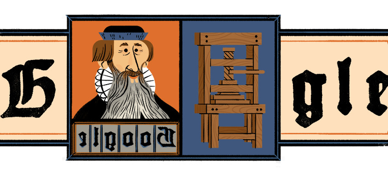 Miért van éppen ma Johannes Gutenberg a Google főoldalán?