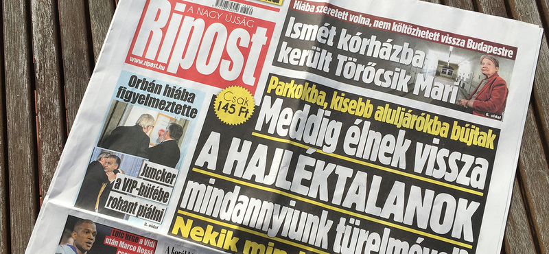 Nem bírságolja meg a Médiatanács a Ripostot a hajléktalanokról szóló cikke miatt