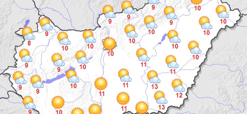 Nappal +13 fok, éjszaka mínusz is lehet