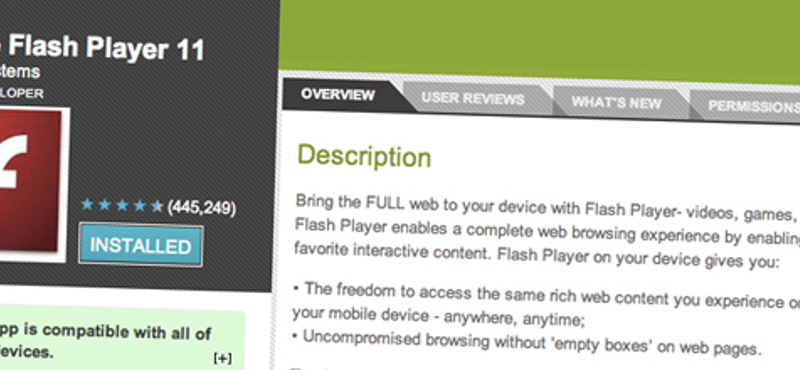 Nem lesz Flash egy ideig az Ice Cream Sandwich-re
