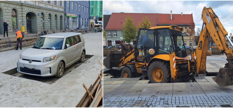 Nem a körbebetonozott autó az első kakukktojás a lengyel útépítőknél