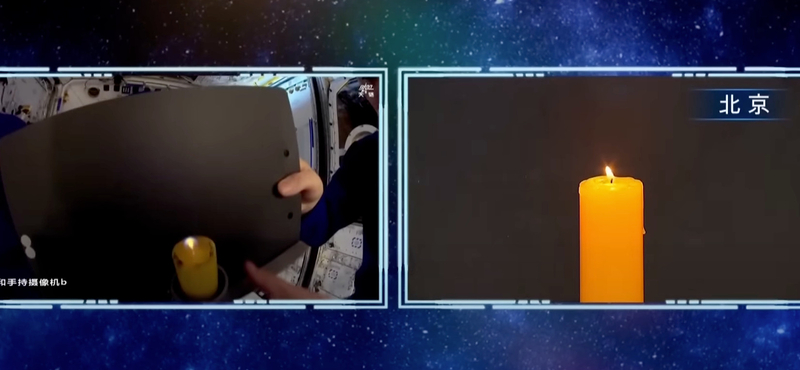 Látta már, hogy néz ki egy gyertyaláng az űrben? Kínai űrhajósok kipróbálták – videó