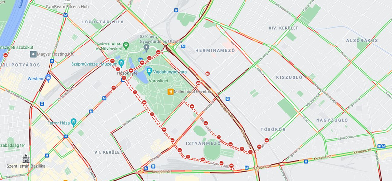 Már kora délután bedugult a budapesti belváros – ne most induljon arra autóval