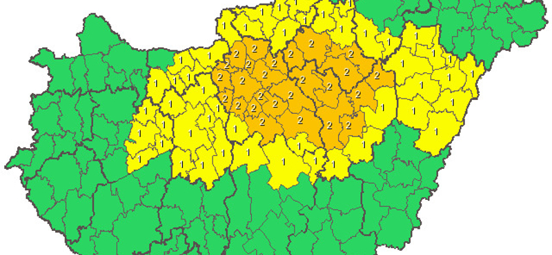 Több megyére másodfokú figyelmeztetést adtak ki az ónos eső miatt