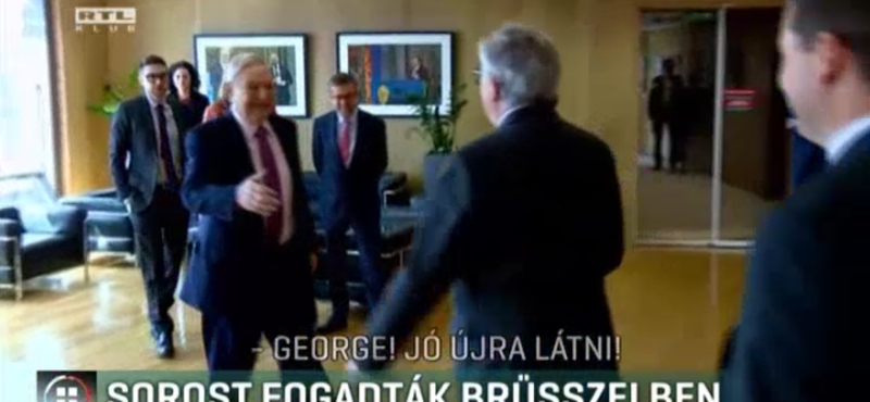 "George, jó újra látni!" - Így találkozott Juncker Sorossal (videó)