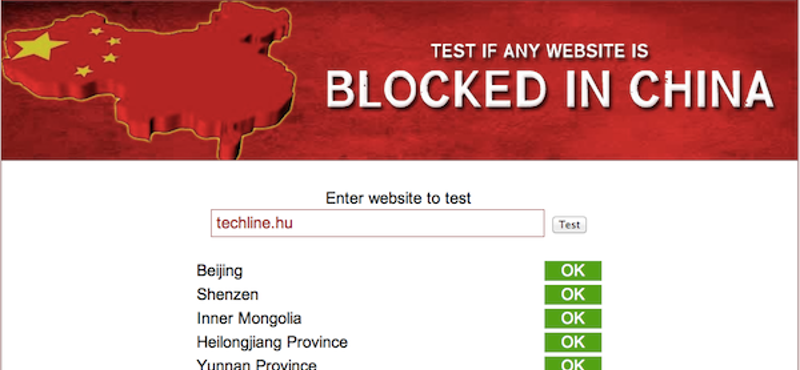 A techline-t nem blokkolják Kínában! És más oldalakat?