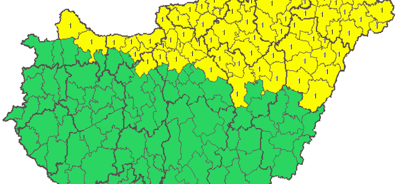 Térkép: Riasztást adott ki a heves zivatarok miatt az OMSZ