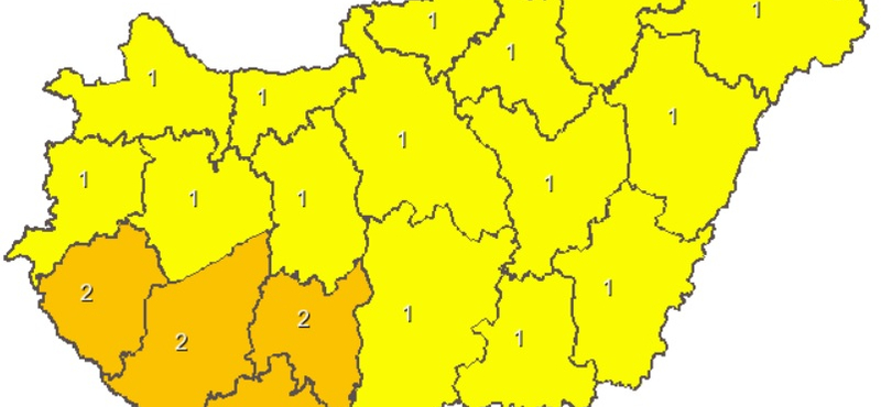 Az egész országra figyelmeztetést adtak ki zivatarok miatt